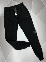 Спортивные штаны мужские на флисе (чорний) оптом 62145378 02-9