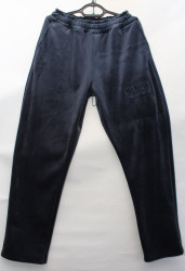 Спортивные штаны женские БАТАЛ на флисе (темно синий) оптом 90658421 03-6