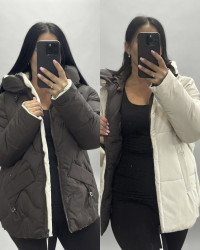 Куртки зимние двухсторонние женские оптом 75630492 661-61