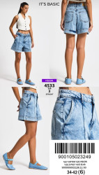 Шорты джинсовые женские ITS BASIC оптом 19863047 4533-4