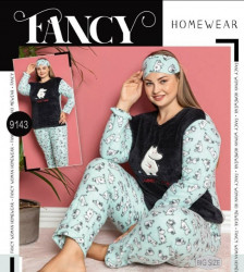 Ночные пижамы женские на флисе FANCY оптом 17653249 9143-58
