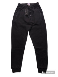 Спортивные штаны мужские на флисе (черный) оптом 40876215 12-57