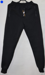 Спортивные штаны мужские на флисе (черный) оптом 48305679 07-91