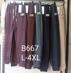 Спортивные штаны женские CLOVER (коричневый) оптом 61489520 B667-32