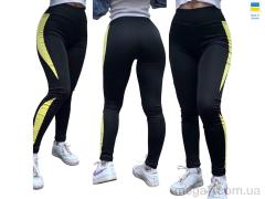 Лосины, Sport style оптом 52862 чорний з жовтою вставкою