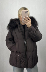Куртки женские зимние (коричневые) оптом --- 62095784 569-9-11