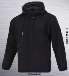Куртки двусторонние демисезонные мужские БАТАЛ (черный) оптом 56074298 7583-1-1