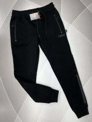 Спортивные штаны мужские на флисе (черный) оптом 19046738 03-17