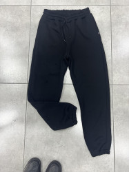 Спортивные штаны мужские на флисе (черный) оптом THREE BLACK 52391748 01-3