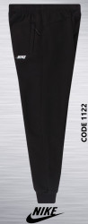 Спортивные штаны мужские БАТАЛ на флисе (черный) оптом 54390126 1122-28