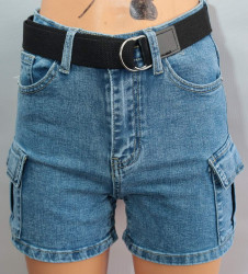 Шорты джинсовые женские MOONGIRL оптом 24067139 GVE7166-25