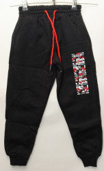 Спортивные штаны юниор на флисе (black) оптом 63170495 04-43