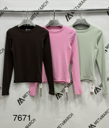 Лонгсливы женские (фисташка) оптом 94380671 7671-37