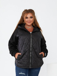Куртки демисезонные женские БАТАЛ (черный) оптом 54312970 511-8