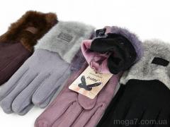 Перчатки, PAIDI оптом 611  замш-хутро mix