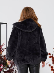 Шубы женские БАТАЛ (черный) оптом 62138540 950-1