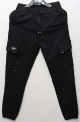 Спортивные штаны мужские на флисе (black) оптом 27835069 01-4