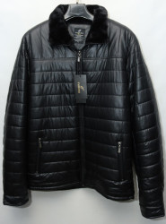 Куртки зимние кожзам мужские FUDIAO БАТАЛ на меху (black) оптом 68495310 870-58