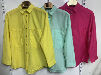 Рубашки женские (желтый) оптом 23516407 17052411-156