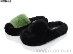 Тапки, Super Gear оптом 323-19 black-green mix