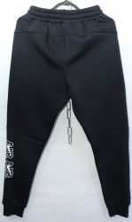 Спортивні штани чоловічі на флисі (темно синій) оптом  