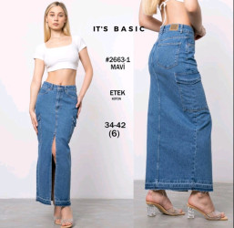 Юбки джинсовые женские ITS BASIC оптом 73618429 2663-1-3