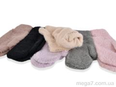 Варежки, Королева оптом CAP K4 (норка) mix