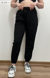 Спортивные штаны женские (черный) оптом 36712094 7210-12