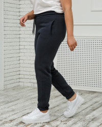 Спортивні штани жіночі БАТАЛ на флісі (gray) оптом