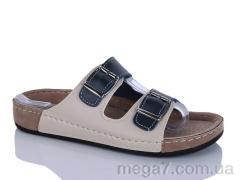 Шлепки, Sali-2 оптом 06-14 синій-беж.к.