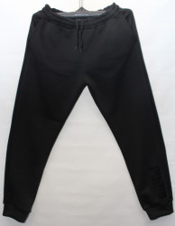 Спортивные штаны женские БАТАЛ на флисе (black) оптом 74089125 01-4