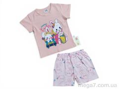 Костюм, Kids-modnik оптом 2620 комплект футболка-шорти персиковий