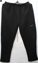 Спортивные штаны мужские БАТАЛ на флисе (black) оптом 70852934 05-16