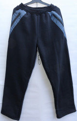 Спортивные штаны мужские БАТАЛ на флисе (темно-синий) оптом 07356129 01-1