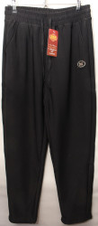 Спортивные штаны женские БАТАЛ на меху (черный) оптом 67840519 SY2067-7