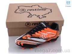 Футбольная обувь, Restime оптом DWB22051-2 black-white-r.orange