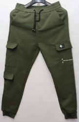 Спортивные штаны мужские на флисе (khaki) оптом 79256104 01-9