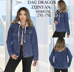 Куртки джинсові БАТАЛ жіночі оптом DRAGON