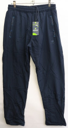 Спортивные штаны мужские на флисе (темно синий) оптом 68357940 8851-31