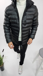 Куртки зимние мужские на флисе (черный) оптом Китай 61028543 11-8