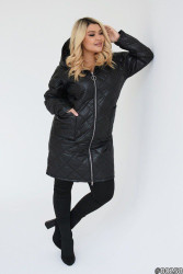 Куртки зимние женские БАТАЛ (черный) оптом 61785409 825-4