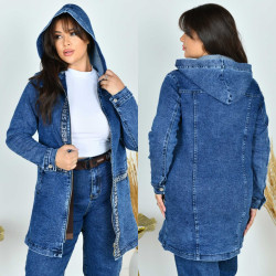 Куртки джинсовые женские БАТАЛ оптом Китай 85914623 008-21