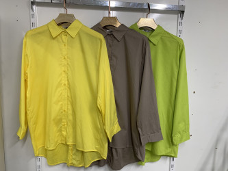 Рубашки женские БАТАЛ (желтый) оптом 74865029 10251644-110