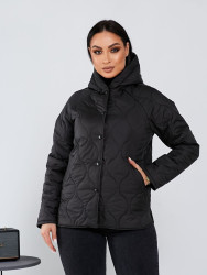 Куртки демисезонные женские БАТАЛ (черный) оптом 74129306 044-3