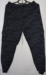 Спортивные штаны мужские на флисе (dark blue) оптом 36958172 01-1