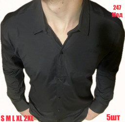 Рубашки мужские (черный) оптом 37649018 247-30
