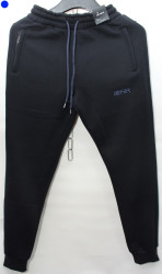 Спортивные штаны мужские на флисе (темно синий) оптом 04597281 02-18