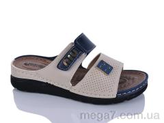 Шлепки, Sali-2 оптом 203-40 беж-синій к.