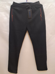 Спортивные штаны мужские БАТАЛ на флисе (black) оптом 84906235 2201-18
