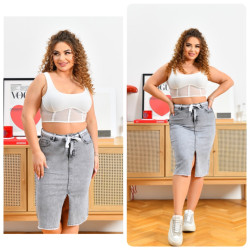 Спідниці джинсові жіночі БАТАЛ оптом LADY JEANS 